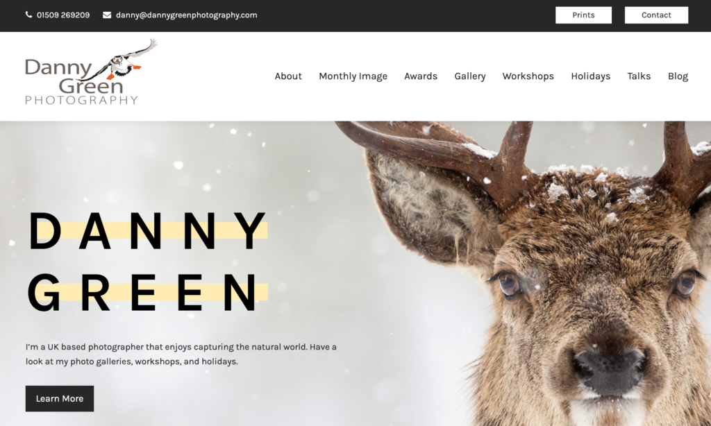 Best photography website - Danny Green - Memoreez.io