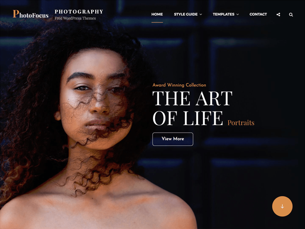 WordPress photography website template - Memoreez.io